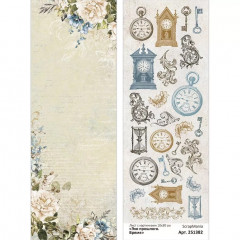 Лист с картинками ScrapMania ЭХО ПРОШЛОГО - ВРЕМЯ 10х30см