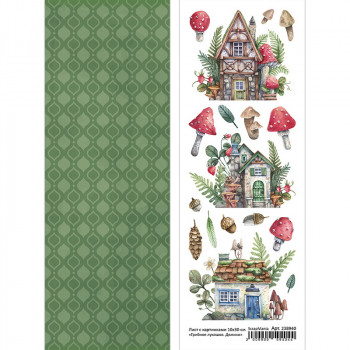 Лист с картинками ScrapMania ГРИБНОЕ ЛУКОШКО - ДОМИКИ 10х30см