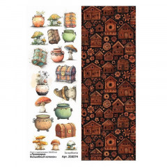 Лист с картинками ScrapMania ЛУКОМОРЬЕ - ВОЛШЕБНЫЙ КОТЕЛОК 10х30см