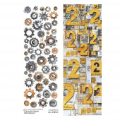 Лист с картинками ScrapMania СТАЛЬНОЕ СЕРДЦЕ - ШЕСТЕРЕНКИ 10х30см