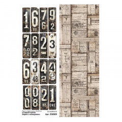 Лист с картинками ScrapMania СТАРЫЙ АРХИВ - БИРКИ С НОМЕРАМИ 10х30см