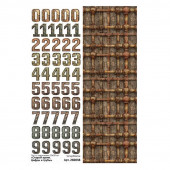 Лист с картинками ScrapMania СТАРЫЙ АРХИВ - ЦИФРЫ И ТРУБЫ 10х30см