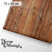 Отрез ткани ScrapMania ХУДОЖНИЦА ОСЕНЬ - ДЕРЕВЯННЫЕ ДОСКИ 75х50см