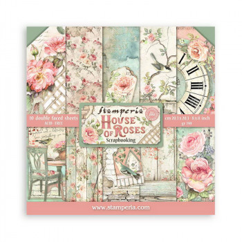 Набор бумаги для скрапбукинга Stamperia HOUSE OF ROSES 20х20см