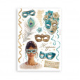 Набор листов бумажного скотча Stamperia MASQUERADE WASHI PAD 15х21см