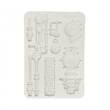 Силиконовый молд Stamperia SILICON MOLD A5 GARDENS OF TIME Clocks and Tubes