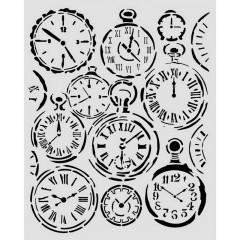 Трафарет для микс медиа Stamperia GARDENS OF TIME Mixed Clocks 20х25см