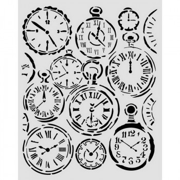 Трафарет для микс медиа Stamperia GARDENS OF TIME Mixed Clocks 20х25см