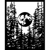Трафарет для микс медиа Stamperia HERBARIUM SILVAE Moon In The Forest 20х25см