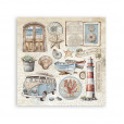 Набор наклеек для скрапбукинга Stamperia SILENT SEA STICKERS 16,5х16,5см 4 листа