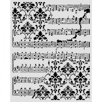 Трафарет для микс медиа Stamperia SYMPHONY Score and Frize 20х25см