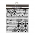 Трафарет для микс медиа Stamperia SYMPHONY Score and Frize 20х25см