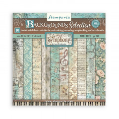 Набор бумаги для скрапбукинга Stamperia SYMPHONY BACKGROUNDS SELECTION 20х20см
