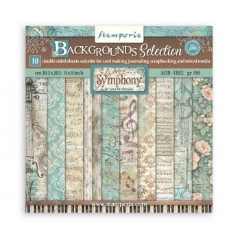 Набор бумаги для скрапбукинга Stamperia SYMPHONY BACKGROUNDS SELECTION 20х20см
