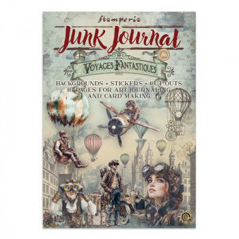 Набор бумаги, высечек и наклеек для скрапбукинга Stamperia VOYAGES FANTASTIQUES JUNK JOURNAL 21х30см 16 листов
