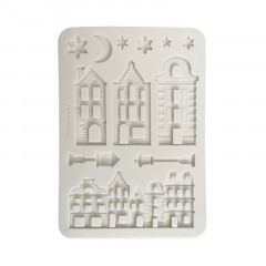 Силиконовый молд Stamperia SILICON MOLD A5 CHRISTMAS VILLAGE