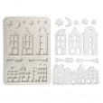 Силиконовый молд Stamperia SILICON MOLD A5 CHRISTMAS VILLAGE