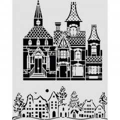 Трафарет для микс медиа Stamperia CHRISTMAS HOUSE 20х25см