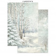 Набор бумаги и высечек для скрапбукинга Stamperia WHITE CHRISTMAS JUNK JOURNAL FOCUS POINTS 15х21см 16 листов
