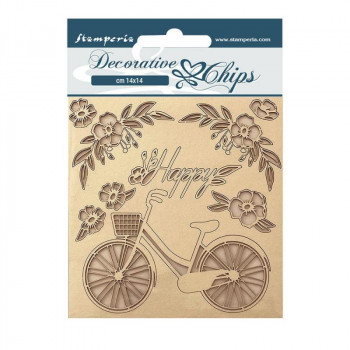 Набор декоративного чипборда Stamperia WELCOME HOME BICYCLE 14х14см